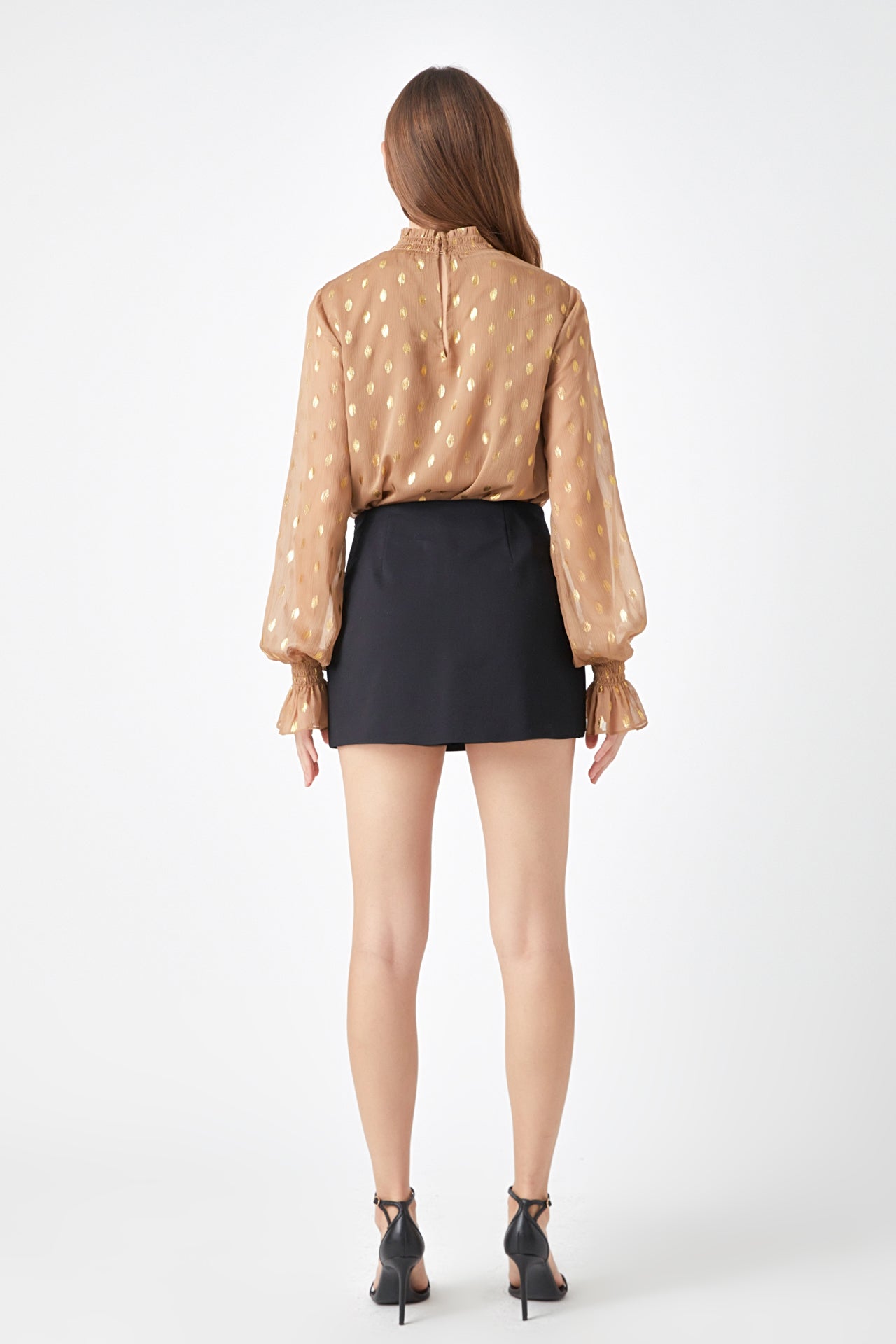ENDLESS ROSE - Polka Dot Chiffon Blouse - TOPS available at Objectrare