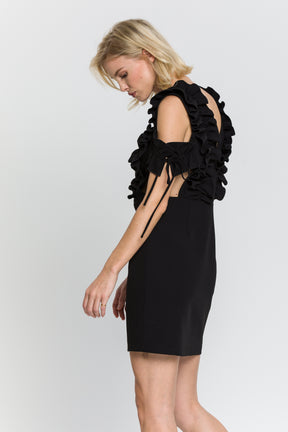 V Neck Dress with Ruffled Details
