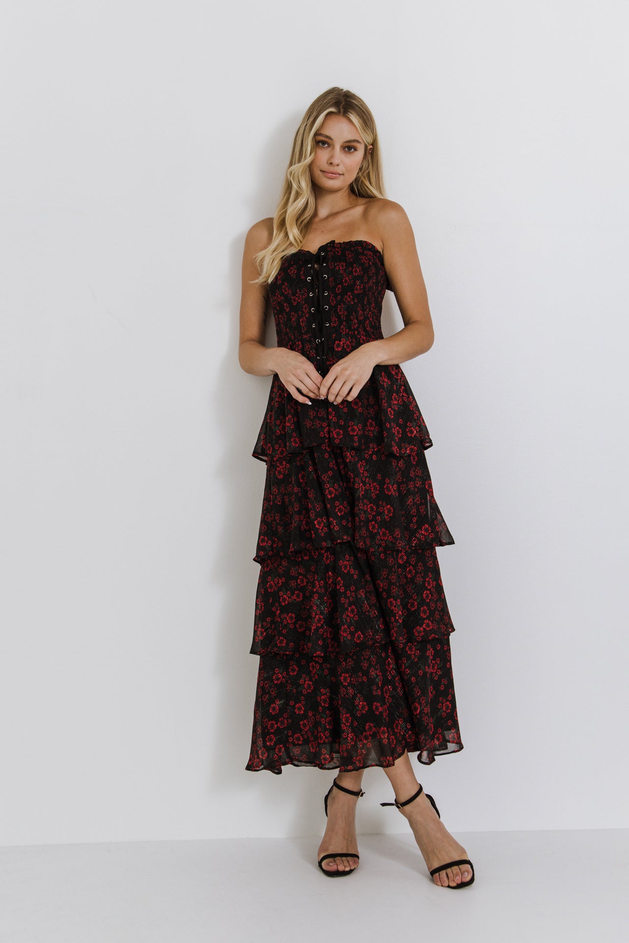 ENDLESS ROSE - Endless Rose - Night Blossom Print Maxi Dress - DRESSES available at Objectrare