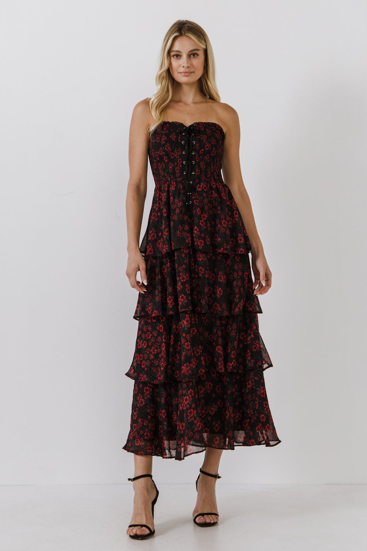 ENDLESS ROSE - Endless Rose - Night Blossom Print Maxi Dress - DRESSES available at Objectrare