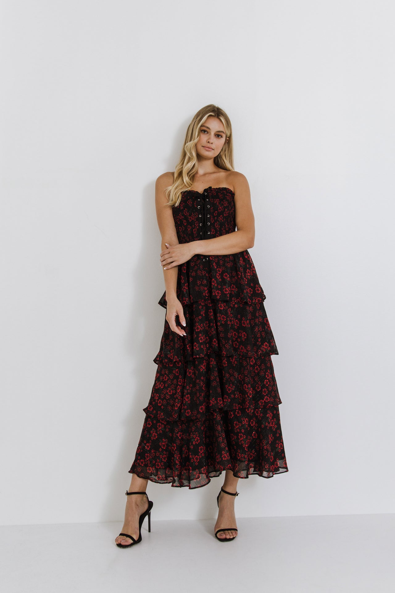 ENDLESS ROSE - Endless Rose - Night Blossom Print Maxi Dress - DRESSES available at Objectrare