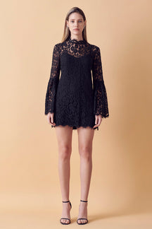 ENDLESS ROSE - Bell Sleeve Lace Dress - DRESSES available at Objectrare