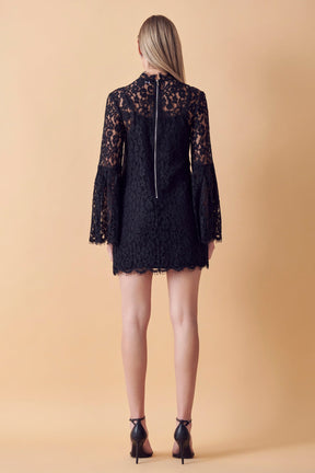 ENDLESS ROSE - Bell Sleeve Lace Dress - DRESSES available at Objectrare