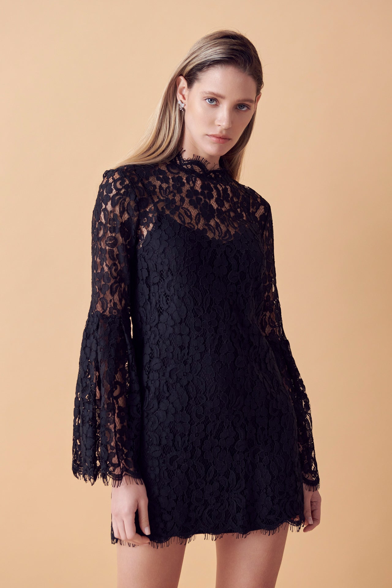 ENDLESS ROSE - Bell Sleeve Lace Dress - DRESSES available at Objectrare