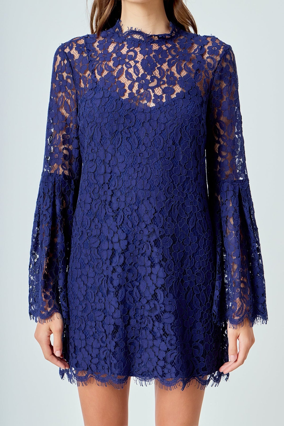 ENDLESS ROSE - Bell Sleeve Lace Dress - DRESSES available at Objectrare