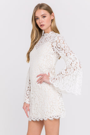 ENDLESS ROSE - Bell Sleeve Lace Dress - DRESSES available at Objectrare
