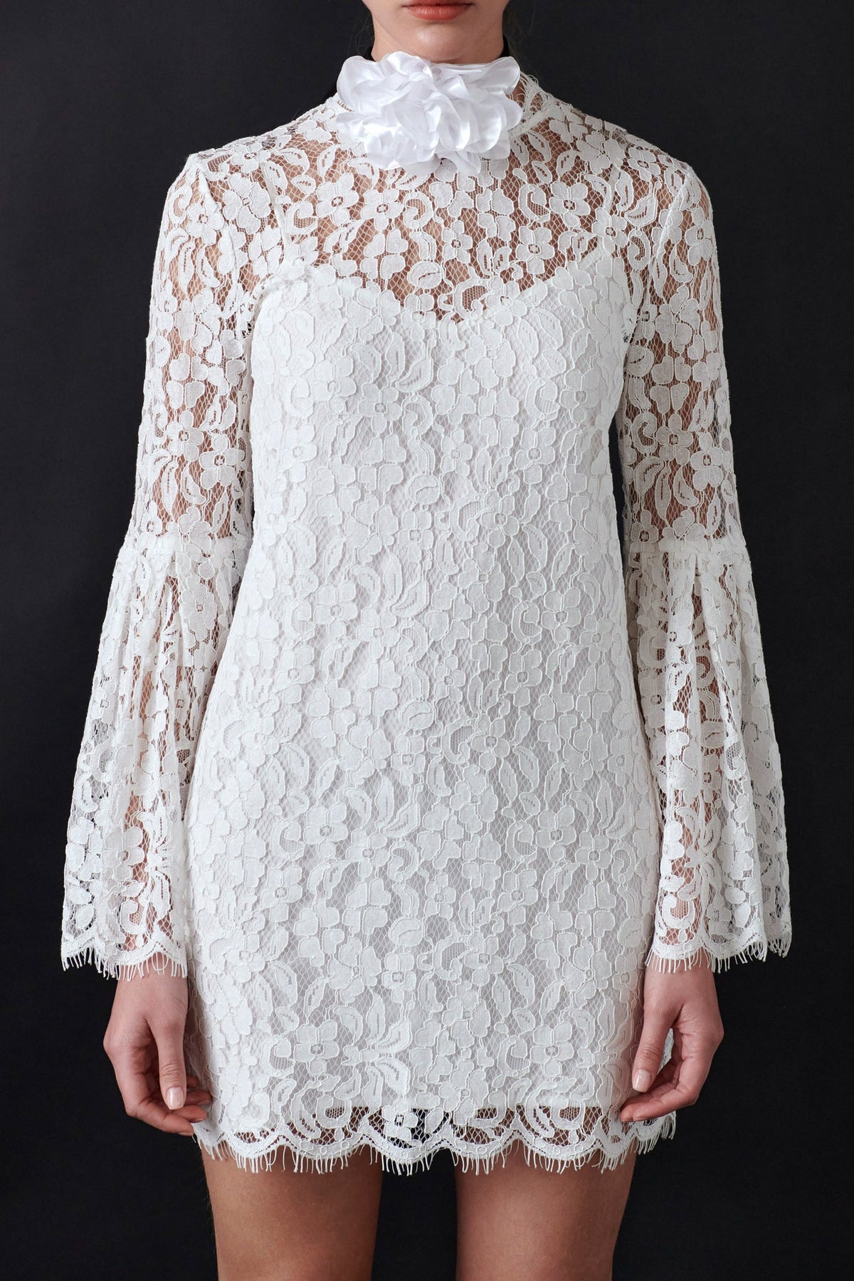 ENDLESS ROSE - Bell Sleeve Lace Dress - DRESSES available at Objectrare