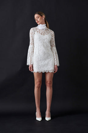 ENDLESS ROSE - Bell Sleeve Lace Dress - DRESSES available at Objectrare