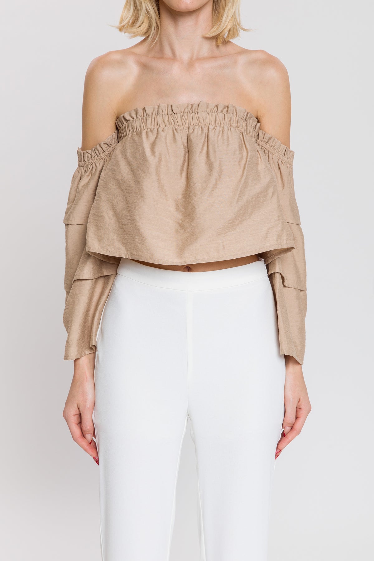 Off Shoulder Tiered Sleeve Top
