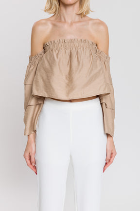 Off Shoulder Tiered Sleeve Top