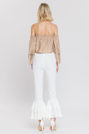 Off Shoulder Tiered Sleeve Top