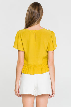 V Neck Ruffle Blouse