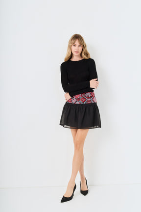 ENDLESS ROSE - Dorian Embroidered Mini Skirt - SKIRTS available at Objectrare