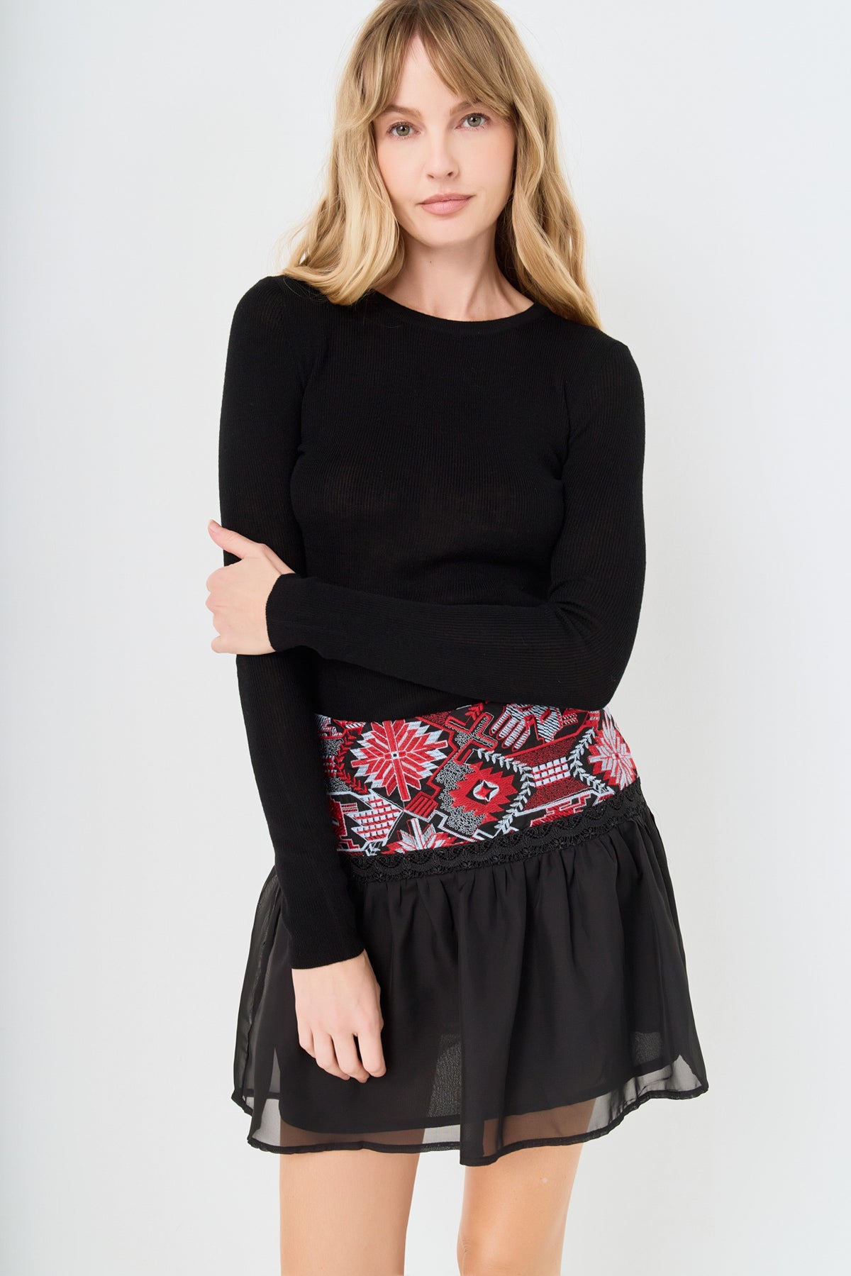 Dorian Embroidered Mini Skirt