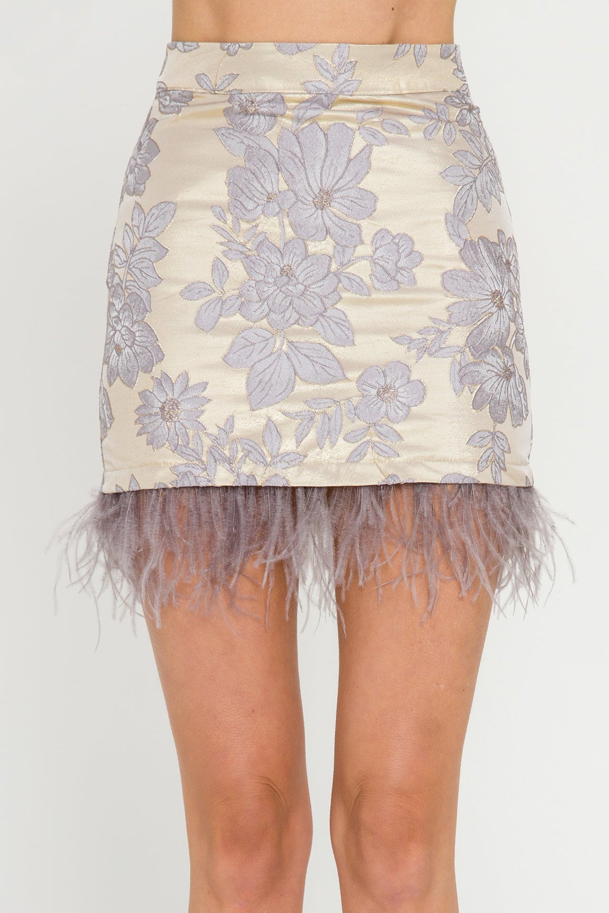 ENDLESS ROSE - Feather Detail Mini Skirt - SKIRTS available at Objectrare