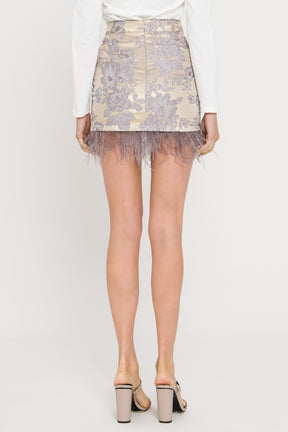 ENDLESS ROSE - Feather Detail Mini Skirt - SKIRTS available at Objectrare