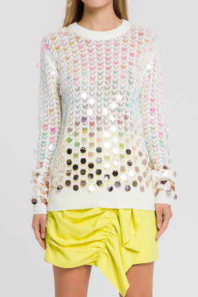Ombre Sequin Embellished Sweater