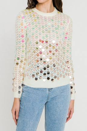 ENDLESS ROSE - Ombre Sequin Embellished Sweater - SWEATERS & KNITS available at Objectrare