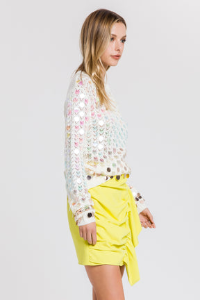 Ombre Sequin Embellished Sweater