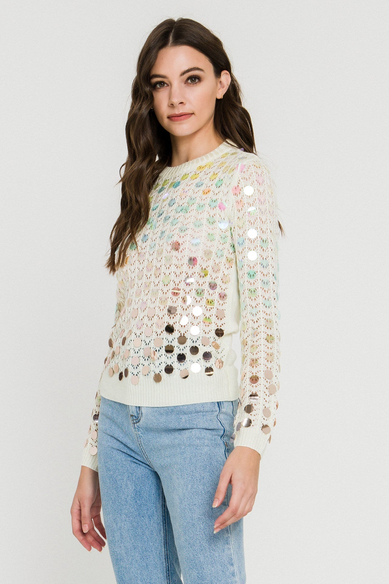 ENDLESS ROSE - Ombre Sequin Embellished Sweater - SWEATERS & KNITS available at Objectrare