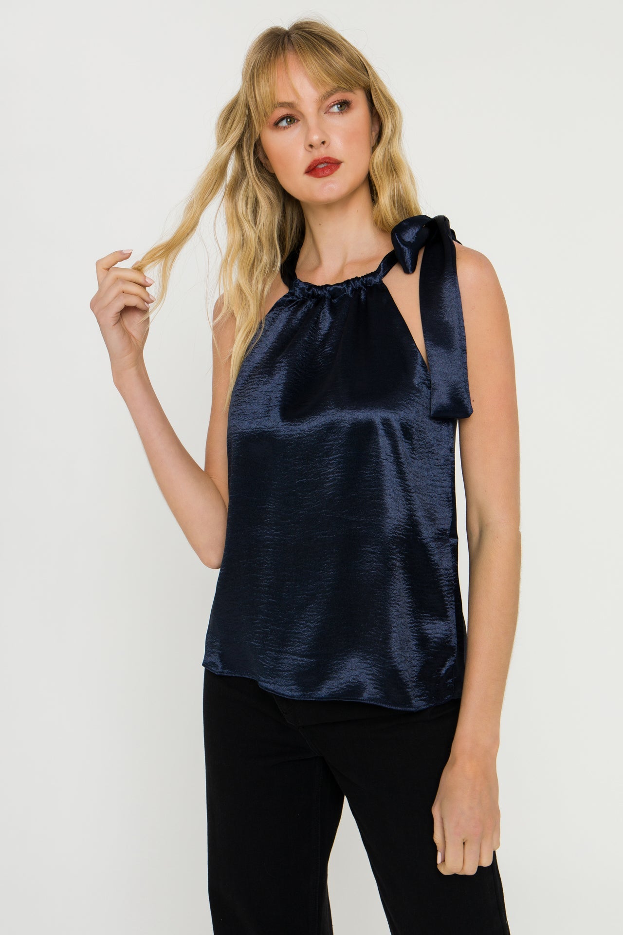 ENDLESS ROSE - Satin Halter Neck Tank Top - CAMI TOPS & TANK available at Objectrare