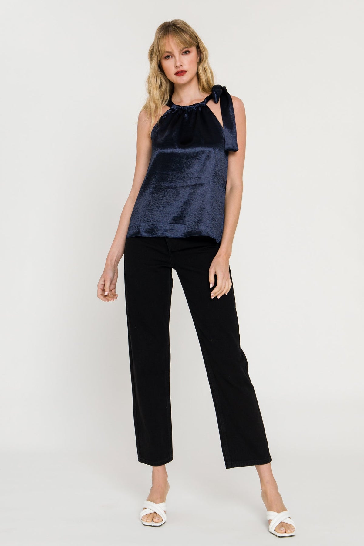 Satin Halter Neck Tank Top