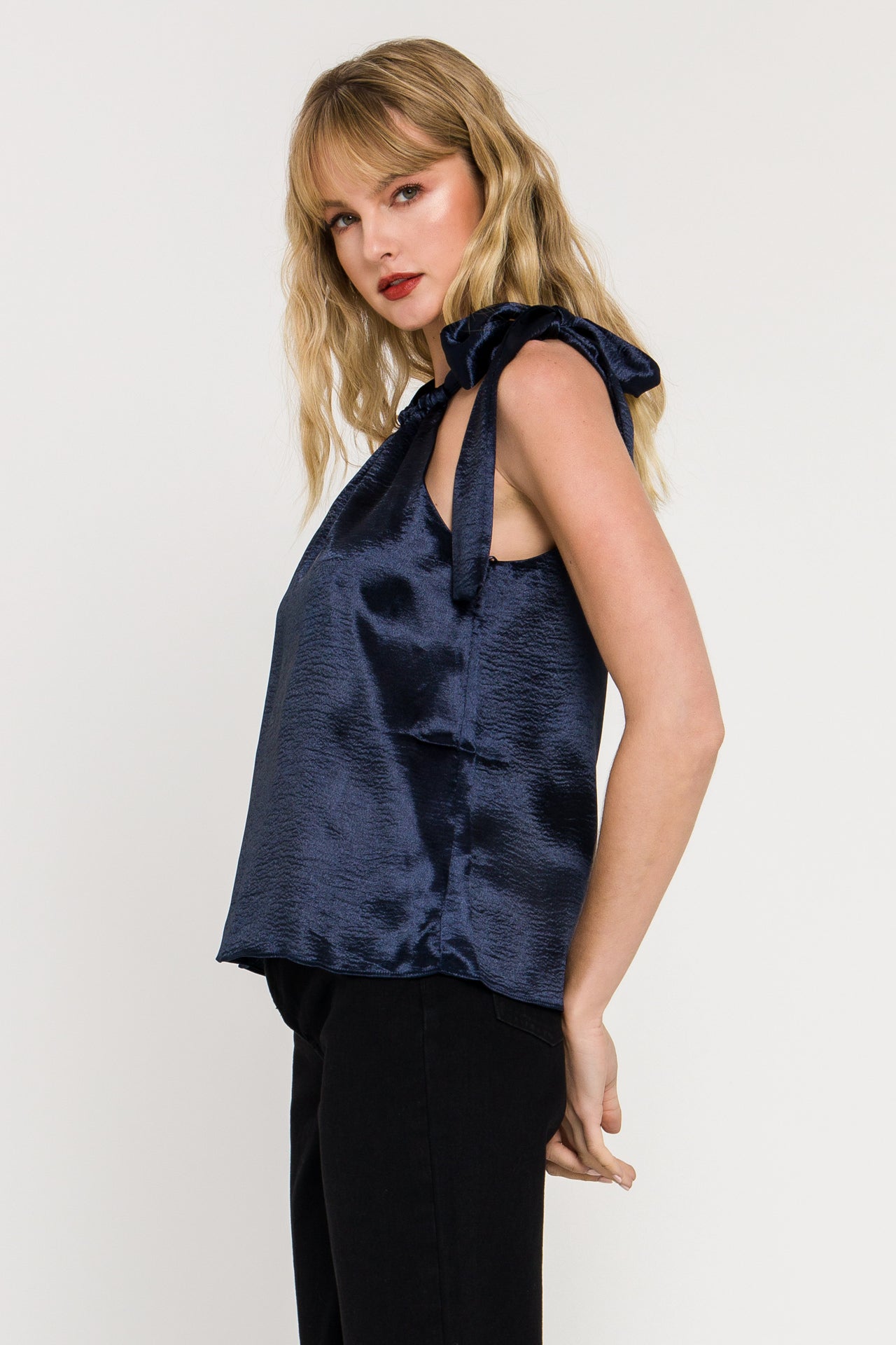ENDLESS ROSE - Satin Halter Neck Tank Top - CAMI TOPS & TANK available at Objectrare