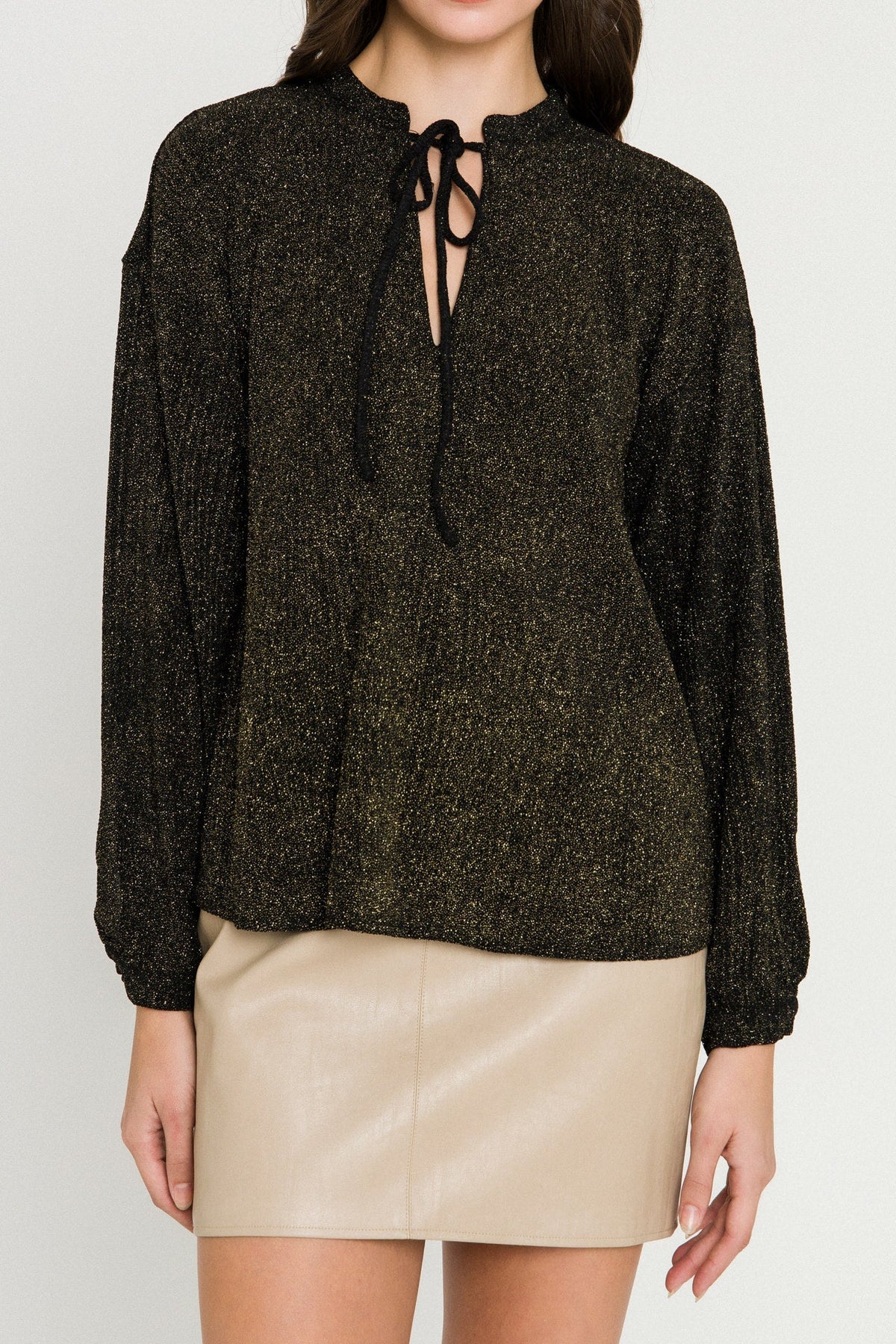 ENDLESS ROSE - Metallic Knit Top - TOPS available at Objectrare
