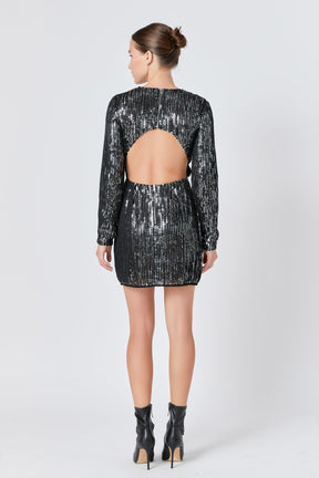 Open Back Sequin Dress