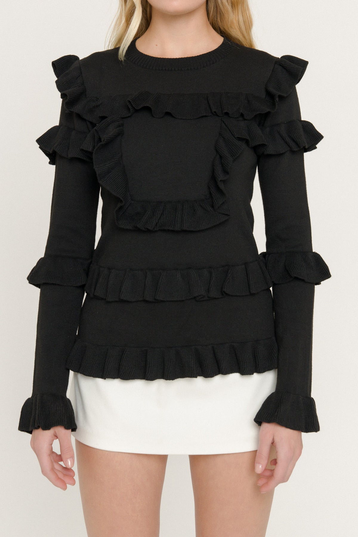 ENDLESS ROSE - Ruffled Sweater - SWEATERS & KNITS available at Objectrare