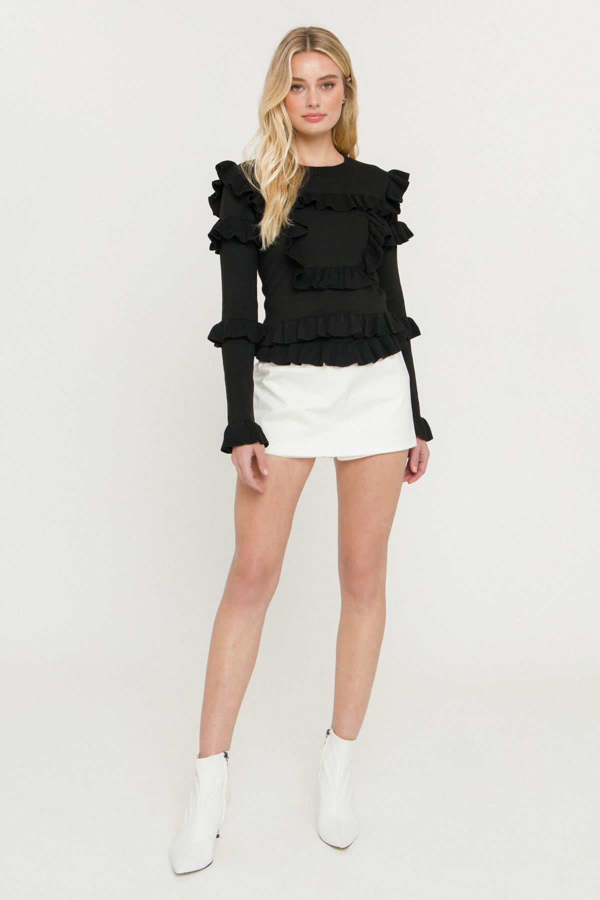 ENDLESS ROSE - Ruffled Sweater - SWEATERS & KNITS available at Objectrare