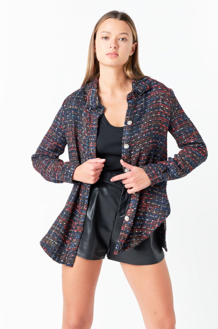 GREY LAB - Tweed Shirting - TOPS available at Objectrare