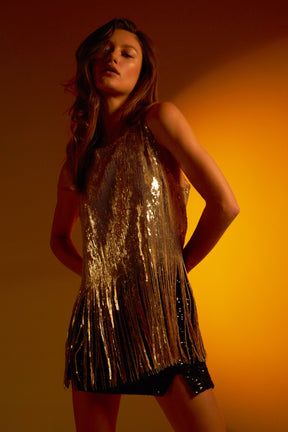ENDLESS ROSE - Sequin Fringe Top - TOPS available at Objectrare