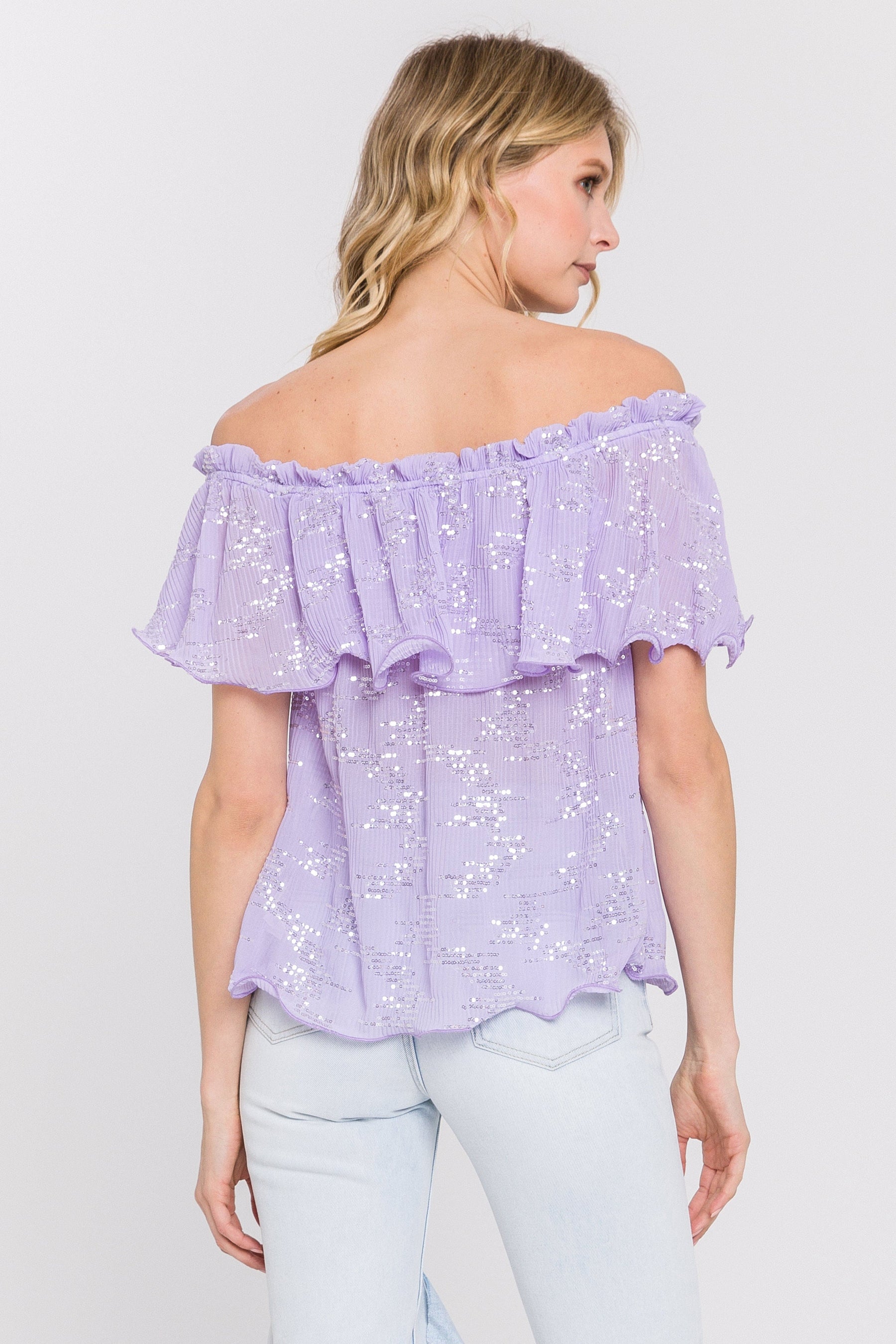 ENDLESS ROSE - Endless Rose - Tiered Sequin Chiffon Top - TOPS available at Objectrare