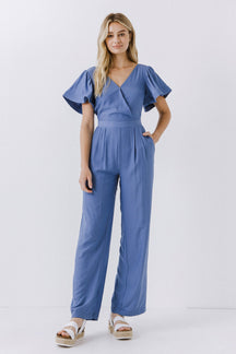 ENDLESS ROSE - Endless Rose - Flounce Sleeve Jumpsuit - JUMPSUITS available at Objectrare