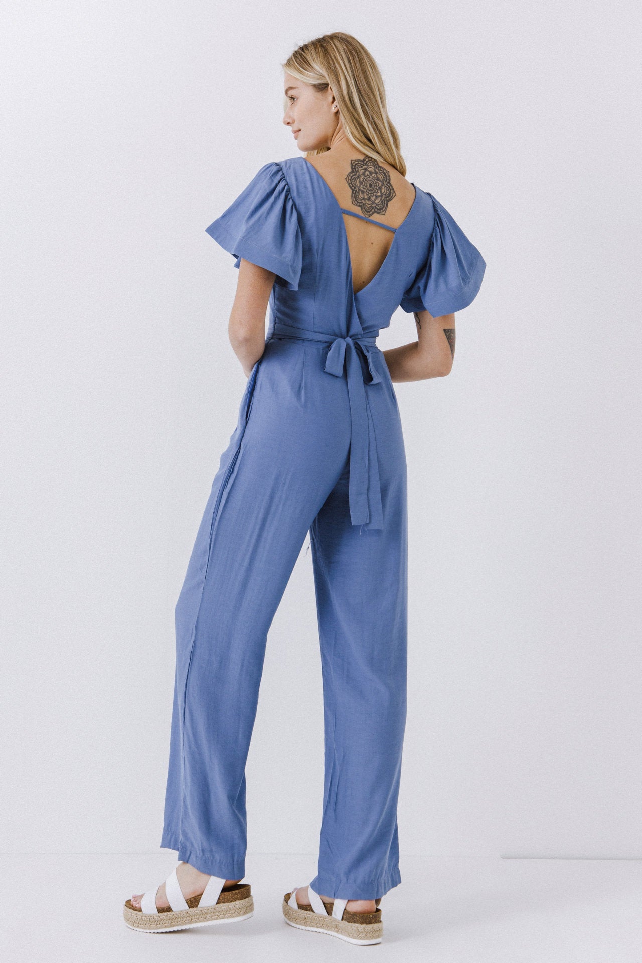 ENDLESS ROSE - Endless Rose - Flounce Sleeve Jumpsuit - JUMPSUITS available at Objectrare