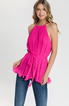 ENDLESS ROSE - Endless Rose - Halter Neck Pleated Top - CAMI TOPS & TANK available at Objectrare