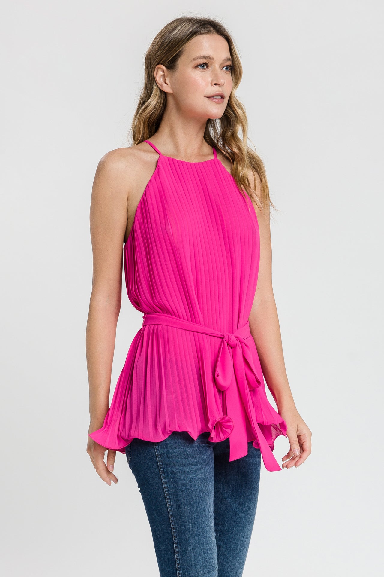 ENDLESS ROSE - Endless Rose - Halter Neck Pleated Top - CAMI TOPS & TANK available at Objectrare