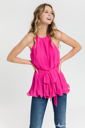 ENDLESS ROSE - Endless Rose - Halter Neck Pleated Top - CAMI TOPS & TANK available at Objectrare