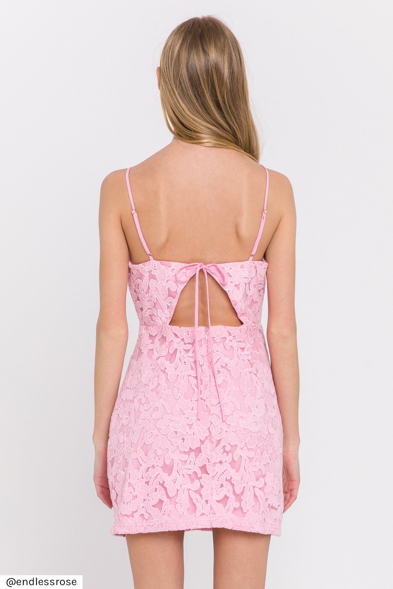 ENDLESS ROSE - Endless Rose - Cut-Out Back Mini Dress - DRESSES available at Objectrare