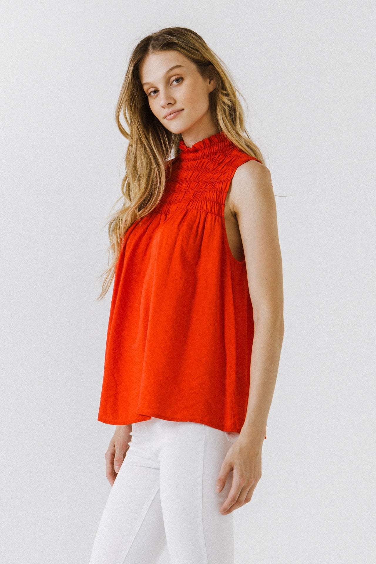 ENDLESS ROSE - Smocked Yoke Halter Top - TOPS available at Objectrare