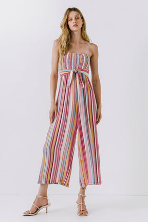 LA'VEN - Multi Striped Jumpsuit - JUMPSUITS available at Objectrare