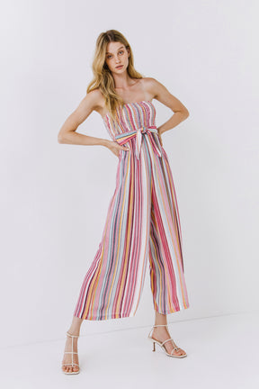 LA'VEN - Multi Striped Jumpsuit - JUMPSUITS available at Objectrare