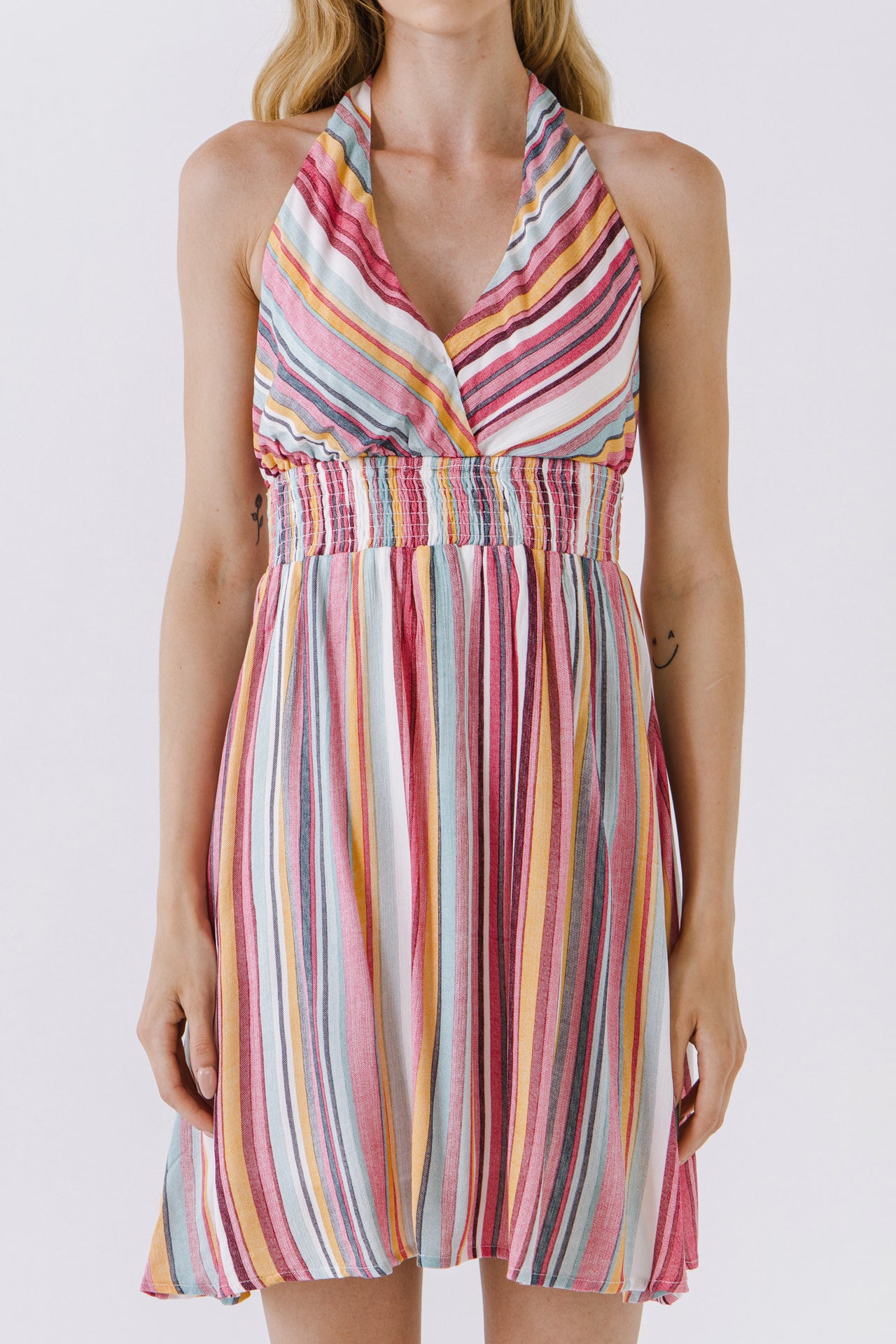 LA'VEN - Halter Striped Dress - DRESSES available at Objectrare