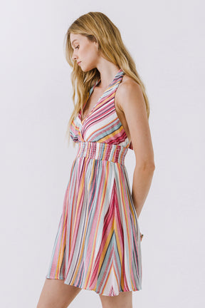 LA'VEN - La'Ven - Halter Striped Dress - DRESSES available at Objectrare