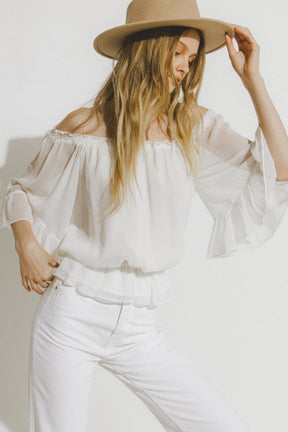 LA'VEN - Off The Shoulder Ruffle Top - TOPS available at Objectrare