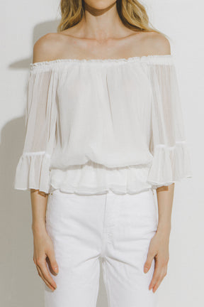 LA'VEN - Off The Shoulder Ruffle Top - TOPS available at Objectrare