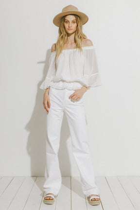 LA'VEN - Off The Shoulder Ruffle Top - TOPS available at Objectrare