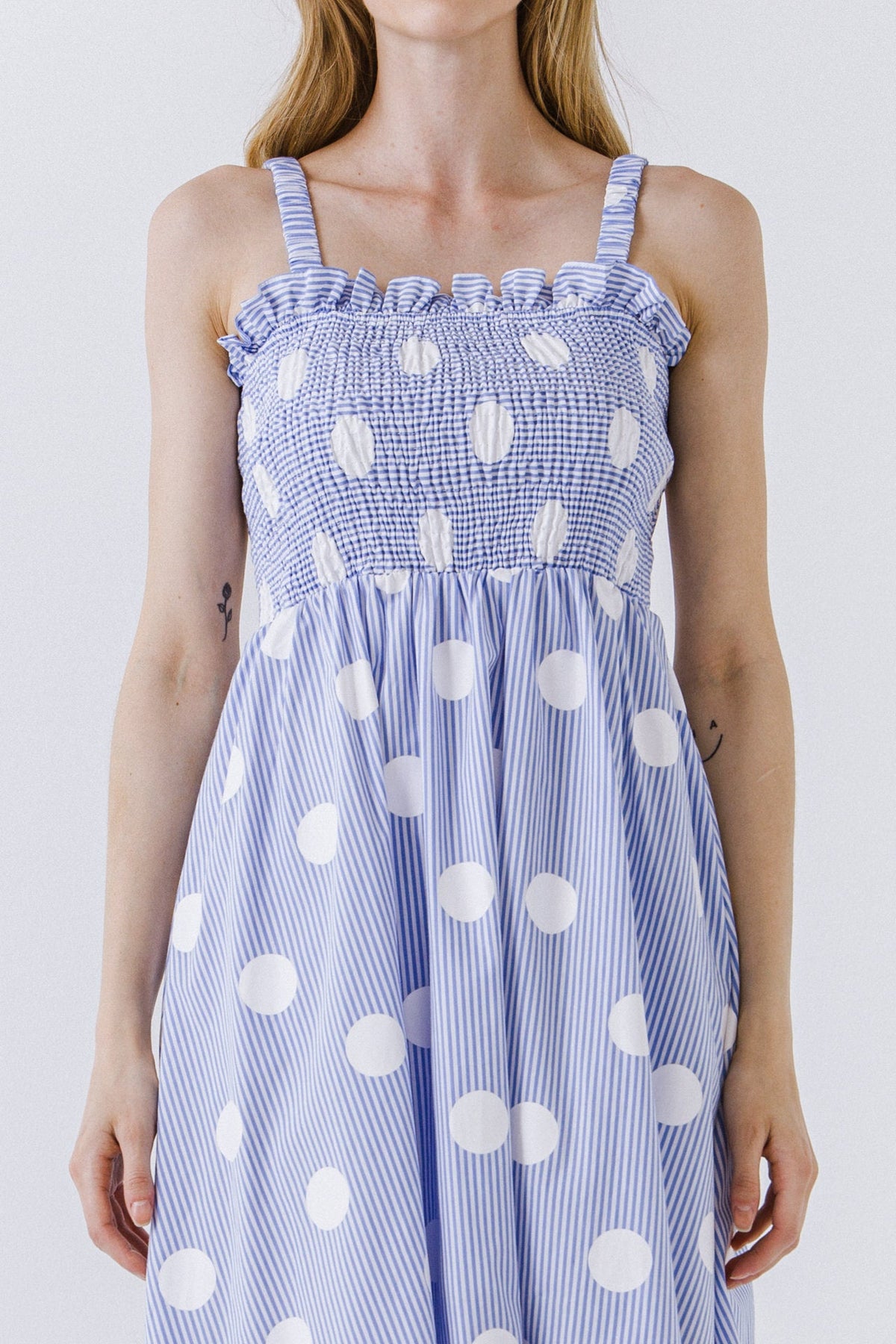 ENGLISH FACTORY - English Factory - Polka Dot Smocked Flare Dress - DRESSES available at Objectrare