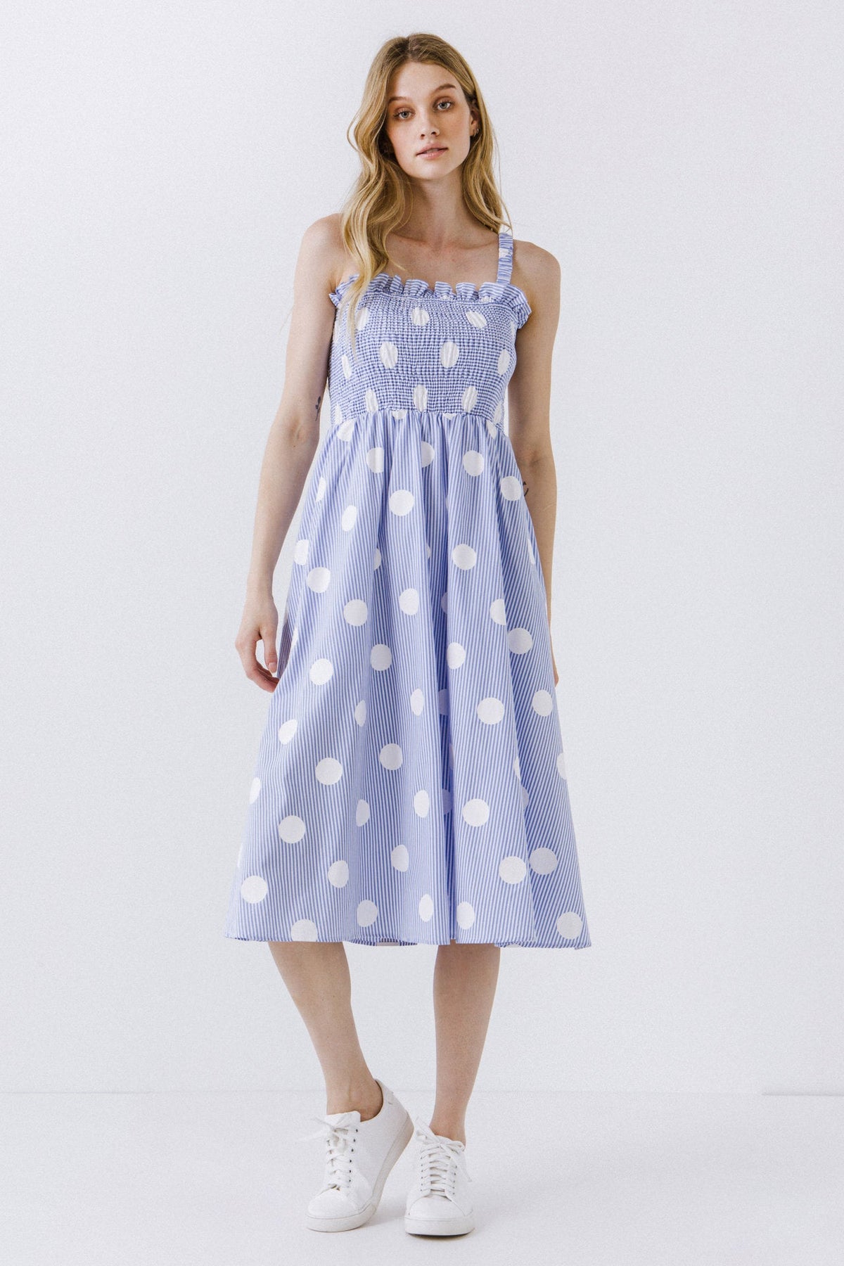ENGLISH FACTORY - Polka Dot Smocked Flare Dress - DRESSES available at Objectrare